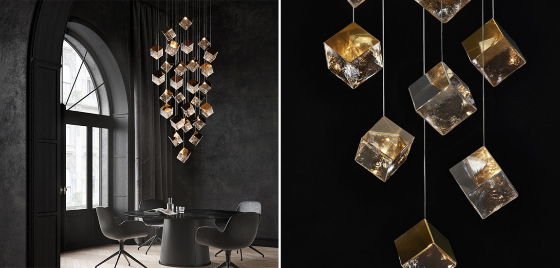 Люстра Pyrite Gold 26 Rectangle