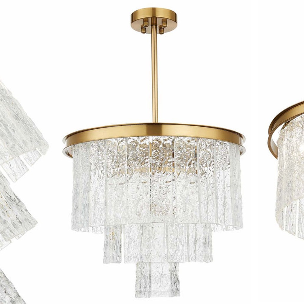 Люстра Renea Textured Glass Chandelier Brass
