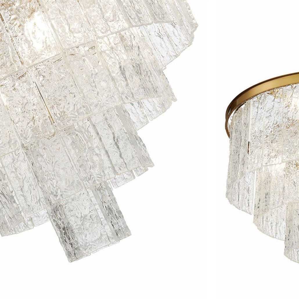 Люстра Renea Textured Glass Chandelier Brass D60