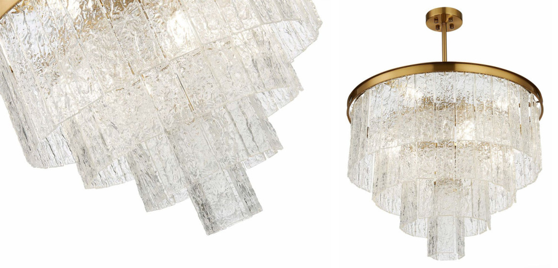 Люстра Renea Textured Glass Chandelier Brass D60