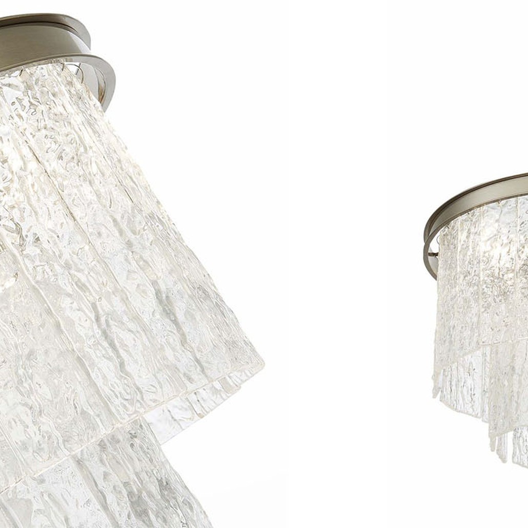 Люстра Renea Textured Glass Chandelier Nickel