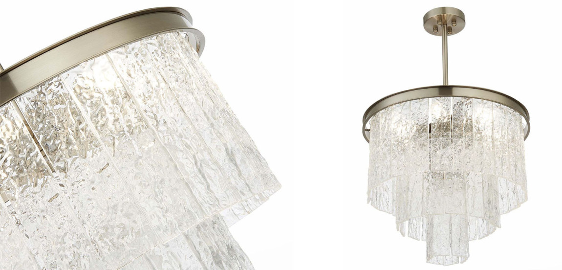 Люстра Renea Textured Glass Chandelier Nickel