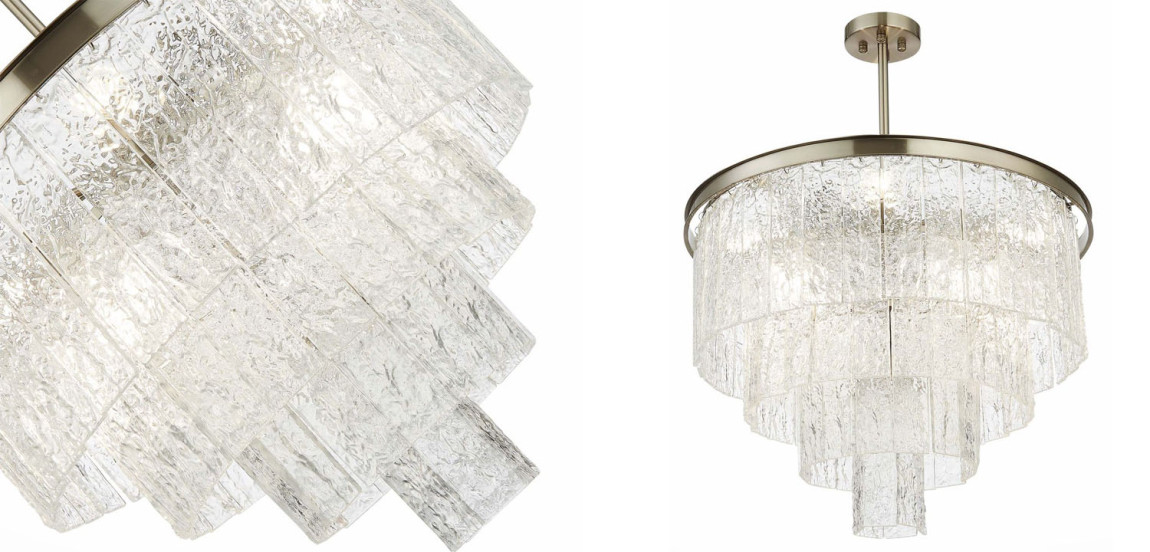 Люстра Renea Textured Glass Chandelier Nickel D60