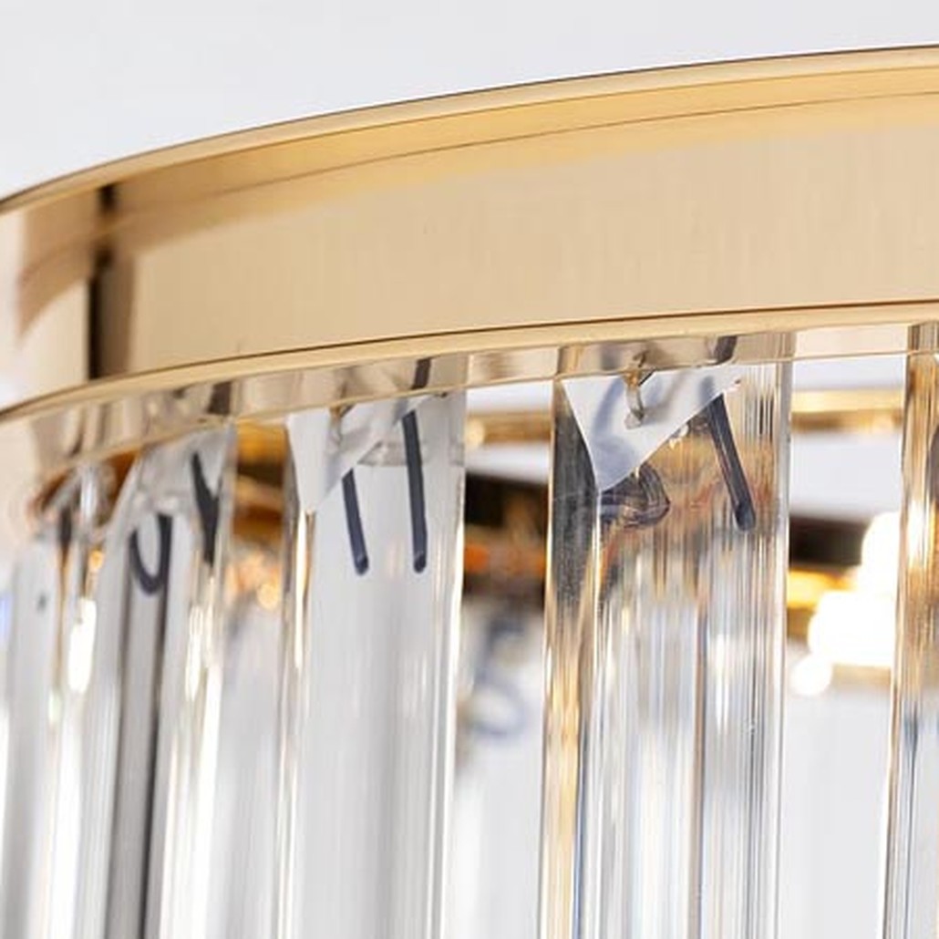 Люстра Retro FROZEN GLASS gold 3 lamp
