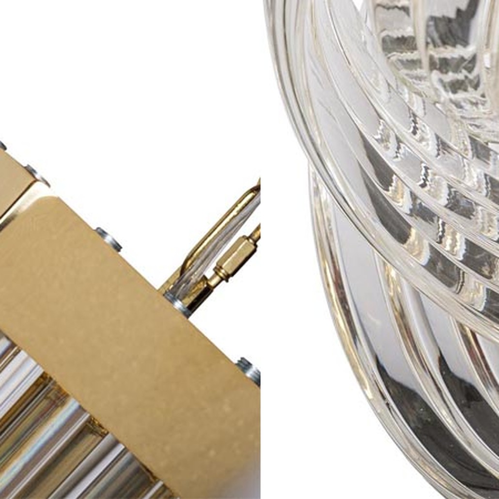 Люстра Retro FROZEN GLASS gold 4 lamp