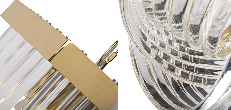 Люстра Retro FROZEN GLASS gold 4 lamp