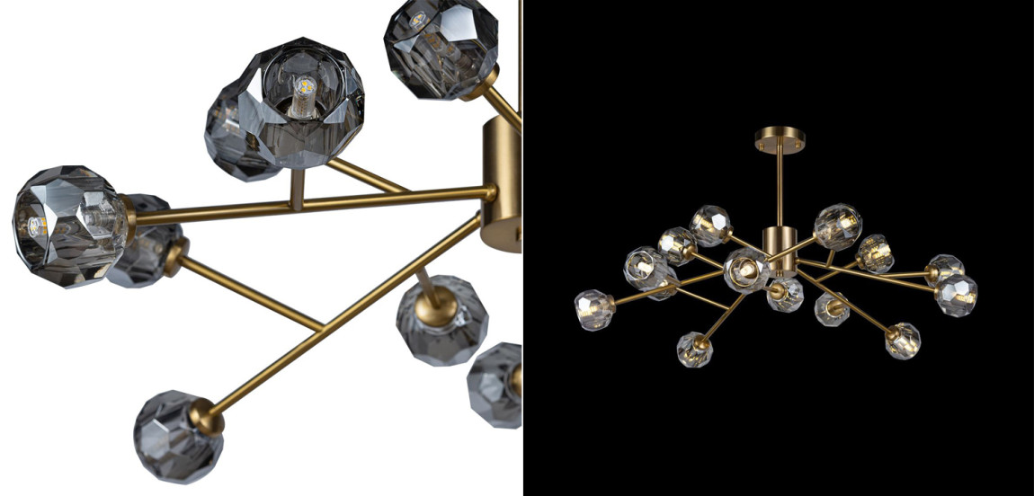 Люстра Boule De Cristal smoky 15
