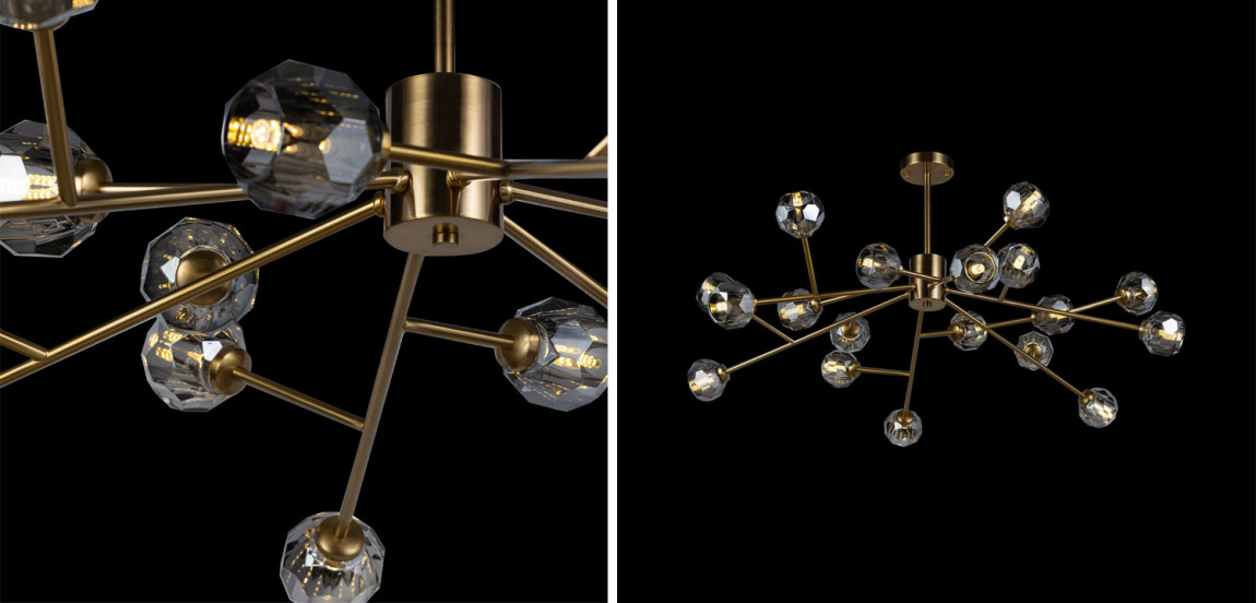 Люстра Boule De Cristal smoky 18