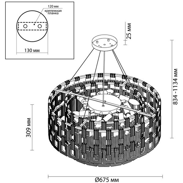 Люстра Ribbed Elements Pendant Round 67