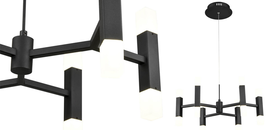 Люстра Rigor & Conciseness Lighting Angular Plafond Black