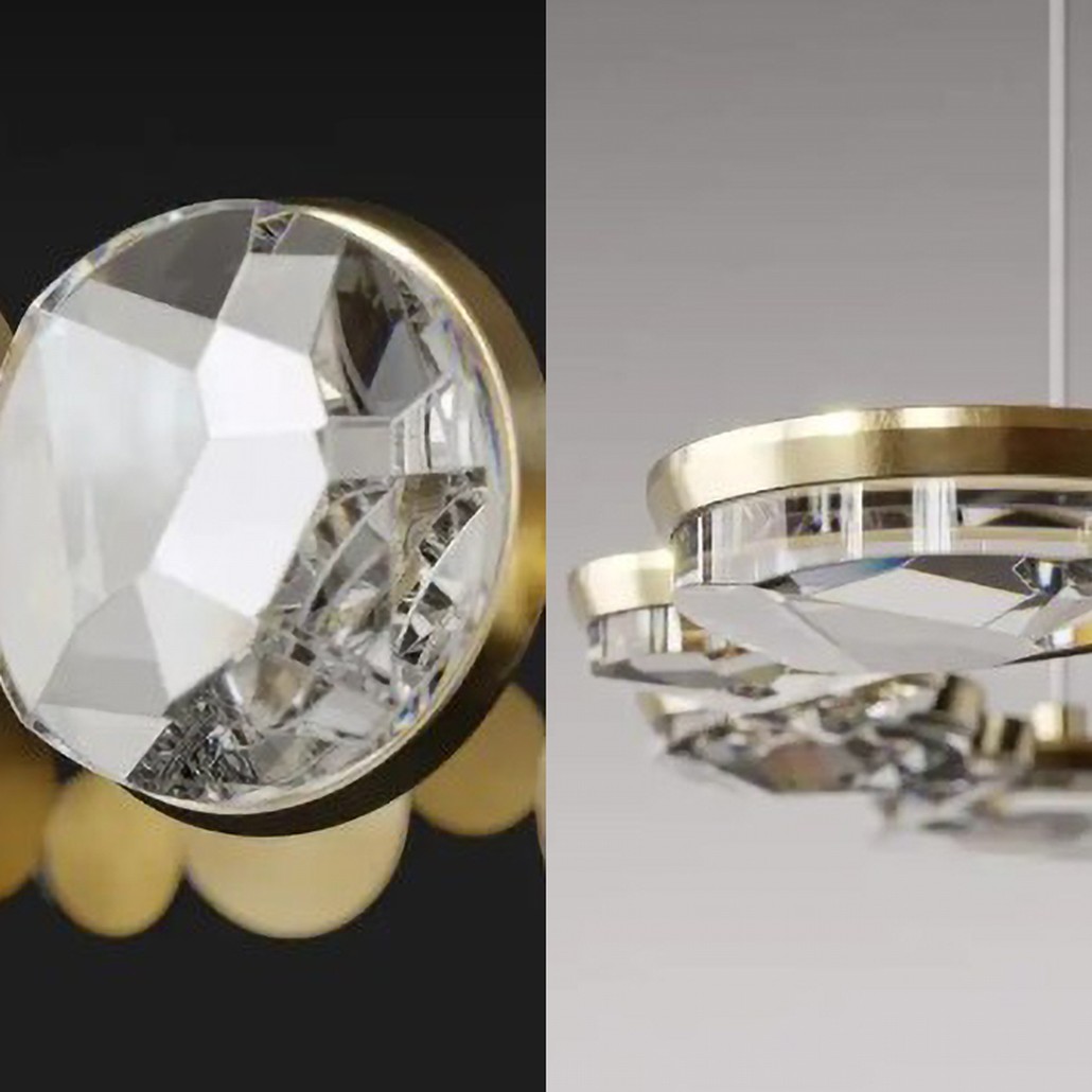 Люстра RING horizontal chandelier with crystals