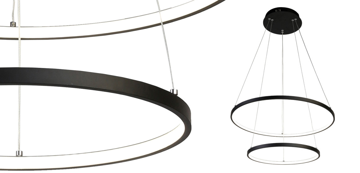 Люстра Ring Horizontal Double black 60+40