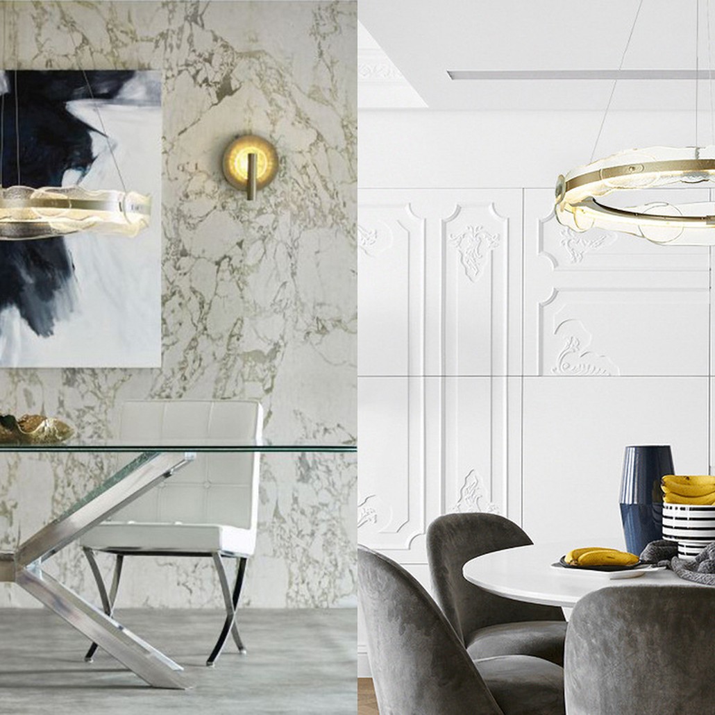 Люстра Ring horizontal glass chandelier