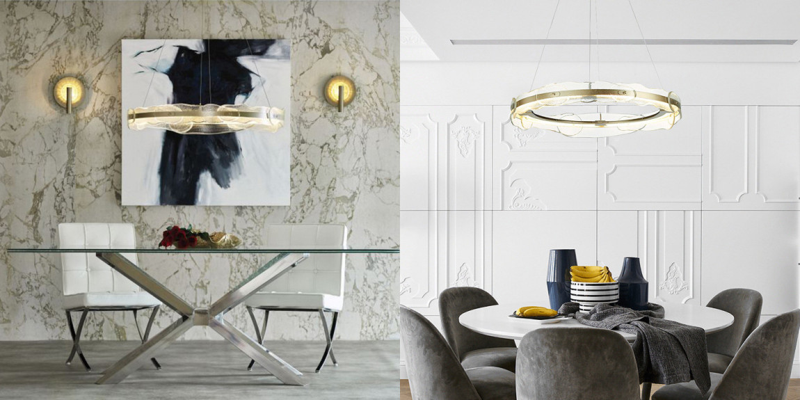 Люстра Ring horizontal glass chandelier