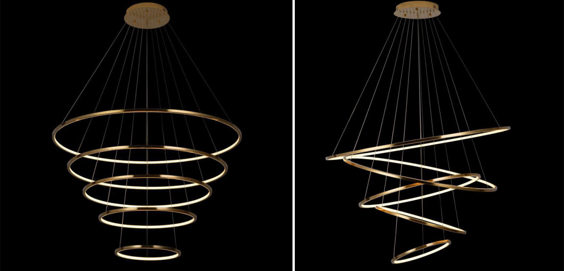 Люстра Ring Horizontal Quintet gold