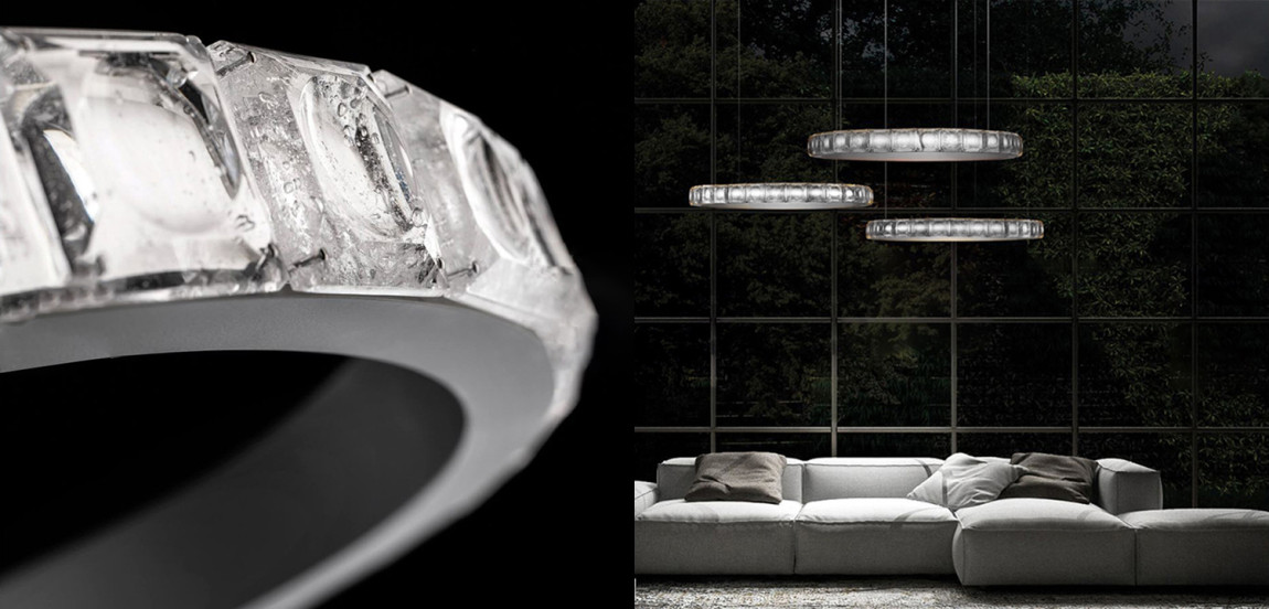 Люстра Ring horizontal silver chandelier