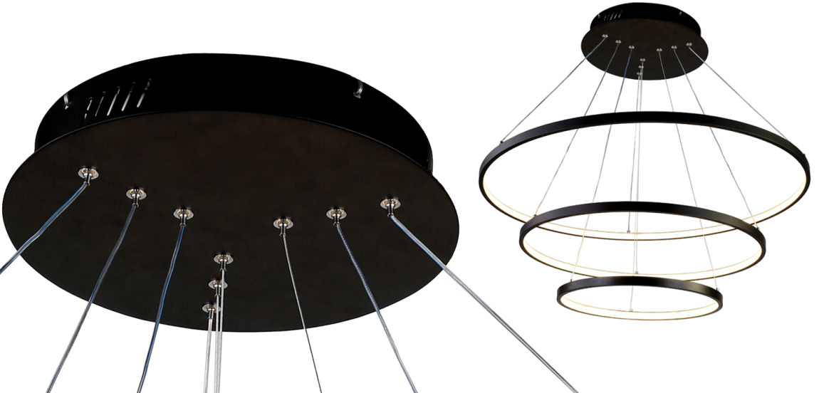 Люстра Ring Horizontal Trio black 80+60+40