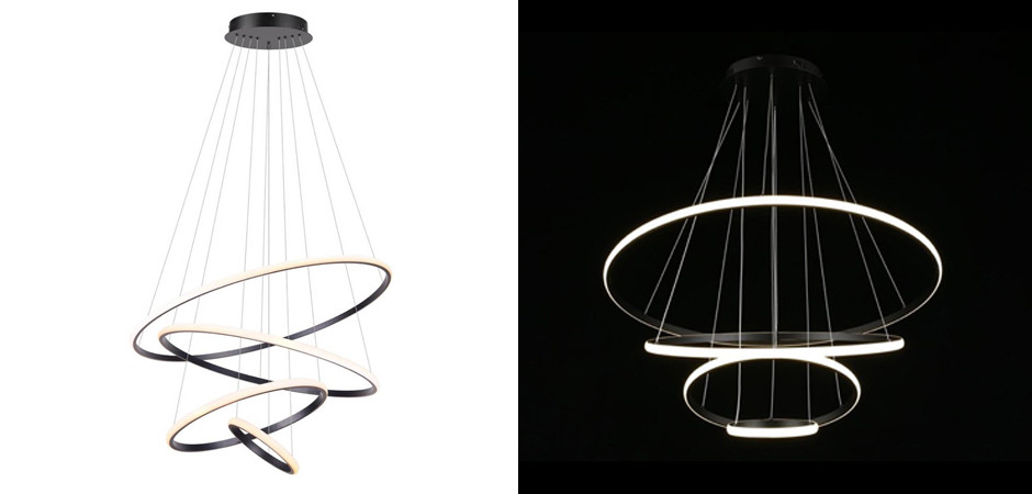 Люстра Ring Horizontal Trio black 80+60+40+20