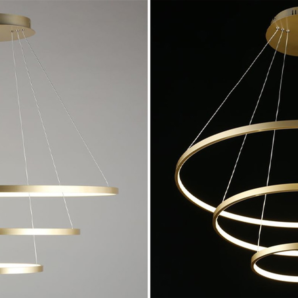 Люстра Ring Horizontal Trio Gold