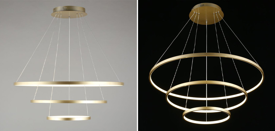 Люстра Ring Horizontal Trio Gold