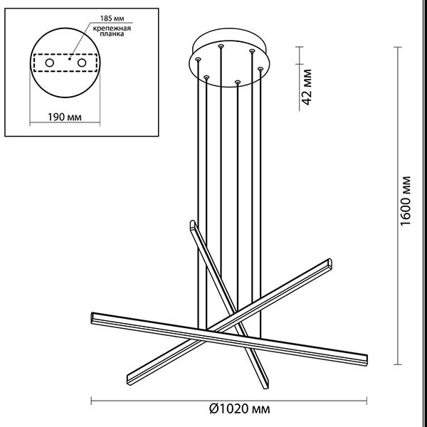 Люстра Rolf Black Lines Chandelier
