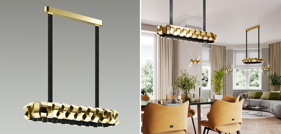 Люстра Rotus Gold Овальная