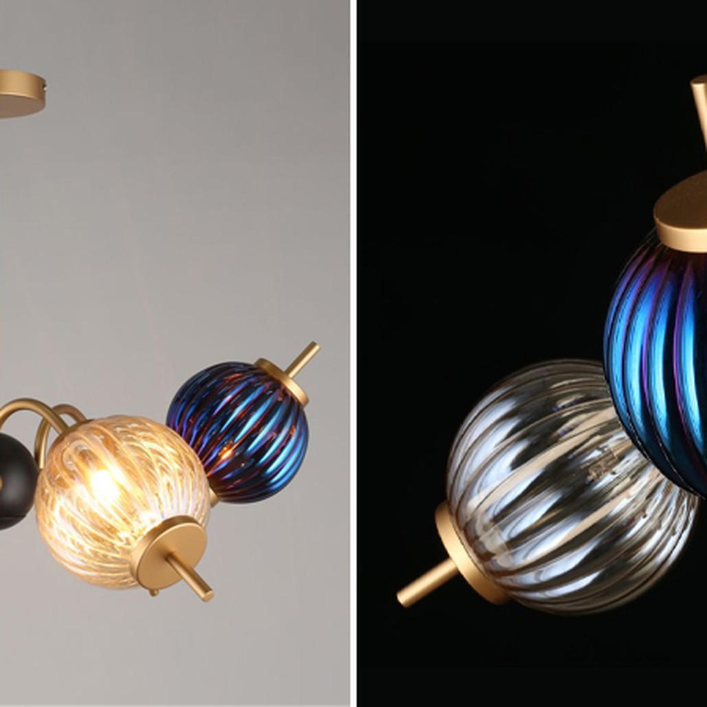Люстра Shell Beads с цветным стеклом