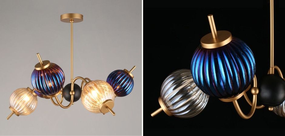 Люстра Shell Beads с цветным стеклом