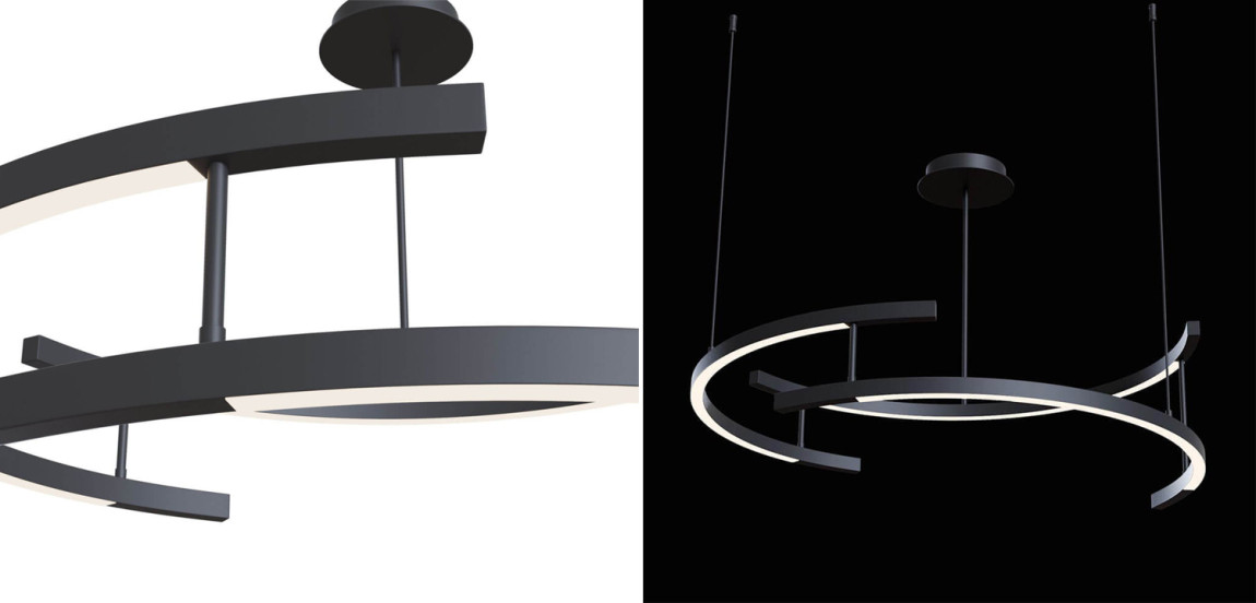 Люстра Smeragde Light Chandelier black arcs