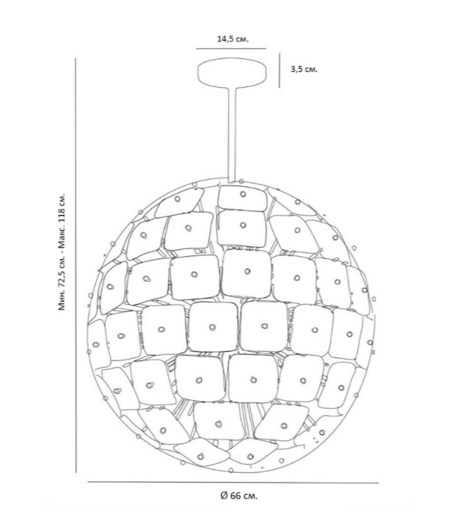 Люстра Sputnik Square Matt Chandelier