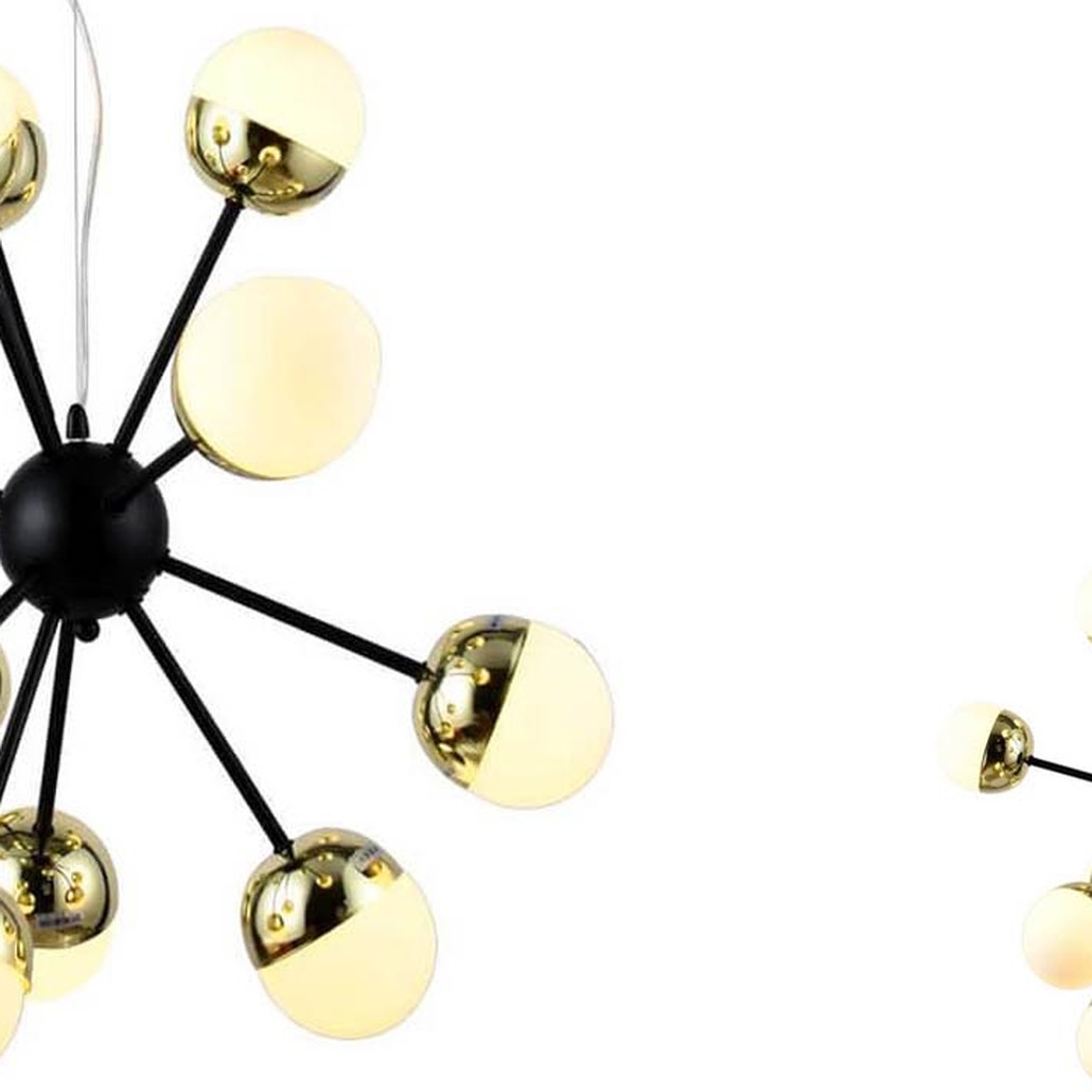 Люстра Sputnik White and Gold Globe Chandelier 12