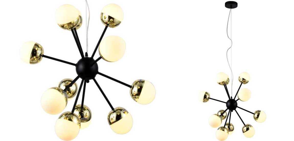 Люстра Sputnik White and Gold Globe Chandelier 12