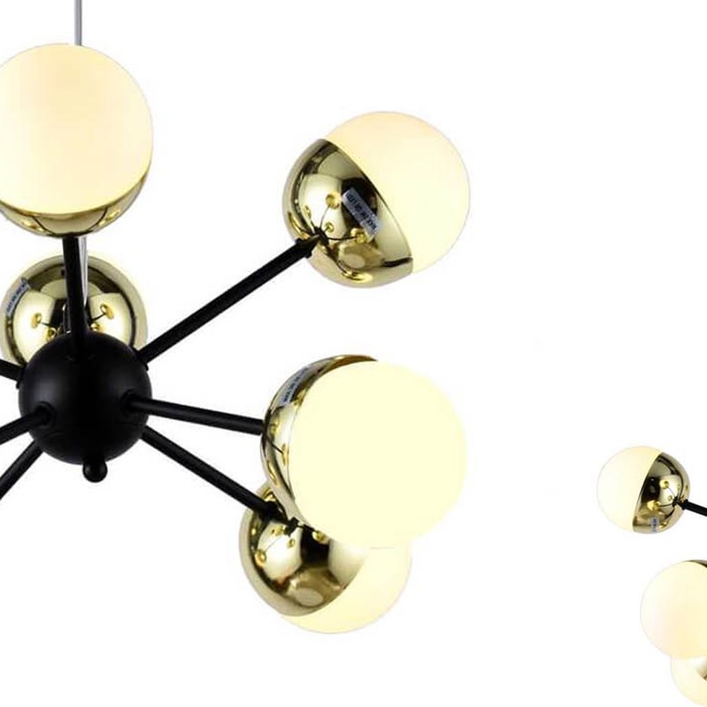Люстра Sputnik White and Gold Globe Chandelier 8