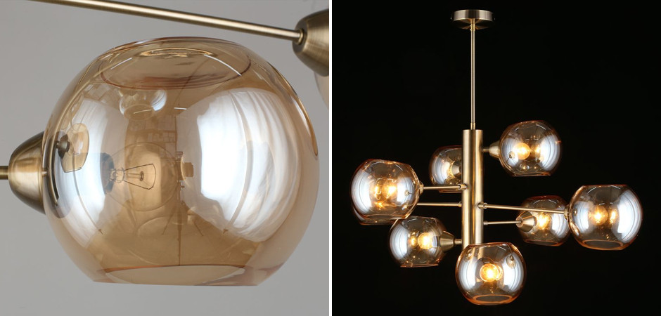 Люстра Staggered Glass Латунь