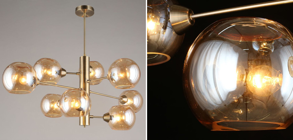 Люстра Staggered Glass Латунь