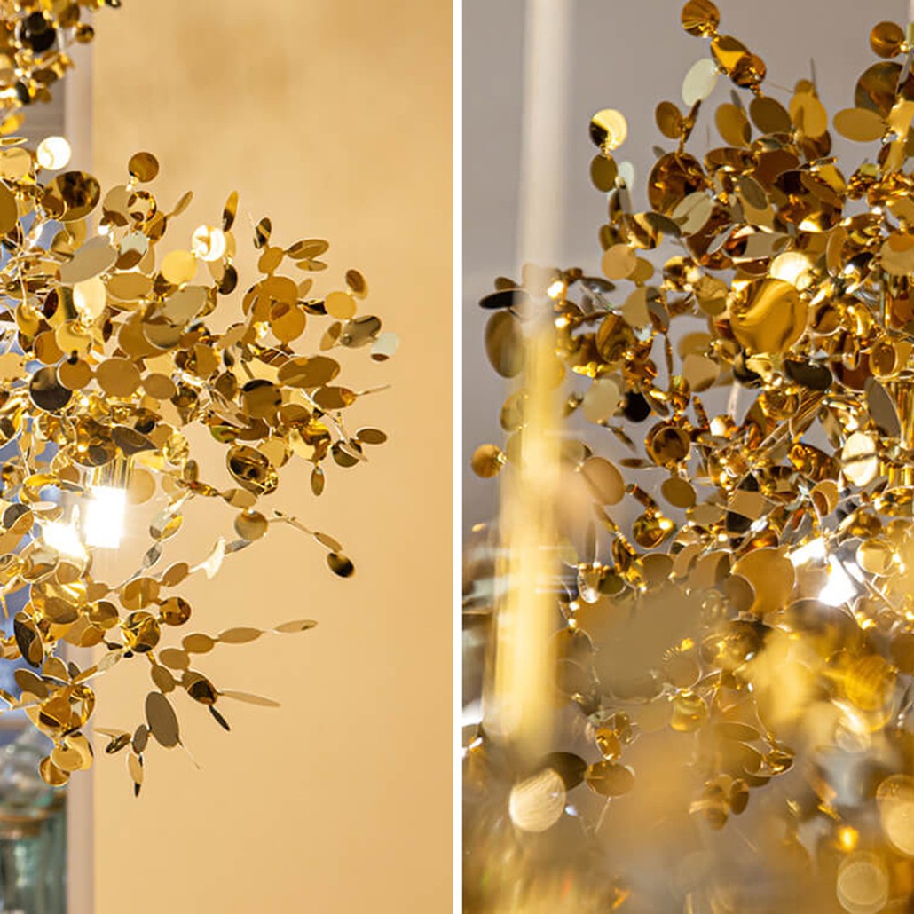 Люстра Terzani Argent Suspension Gold Pendant Lamp 40