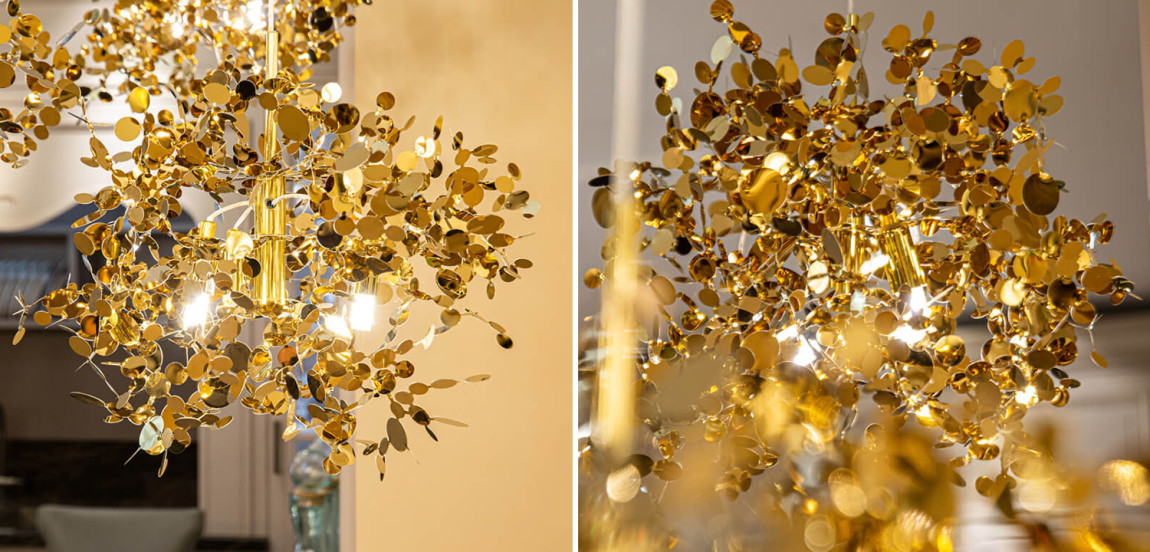 Люстра Terzani Argent Suspension Gold Pendant Lamp 40