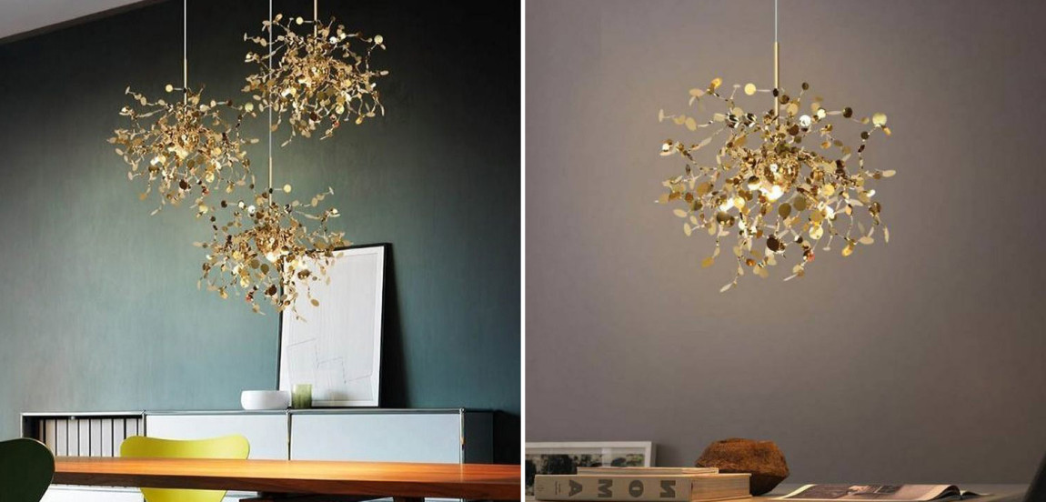 Люстра Terzani Argent Suspension Gold Pendant lamp 50