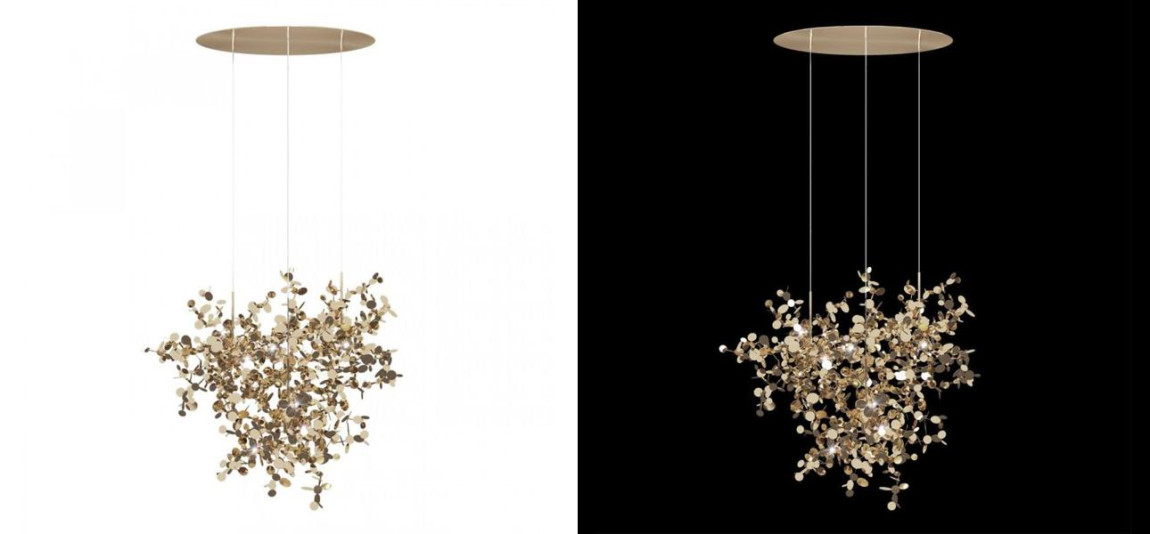 Люстра Terzani Argent Suspension Gold Pendant lamp диаметр 85