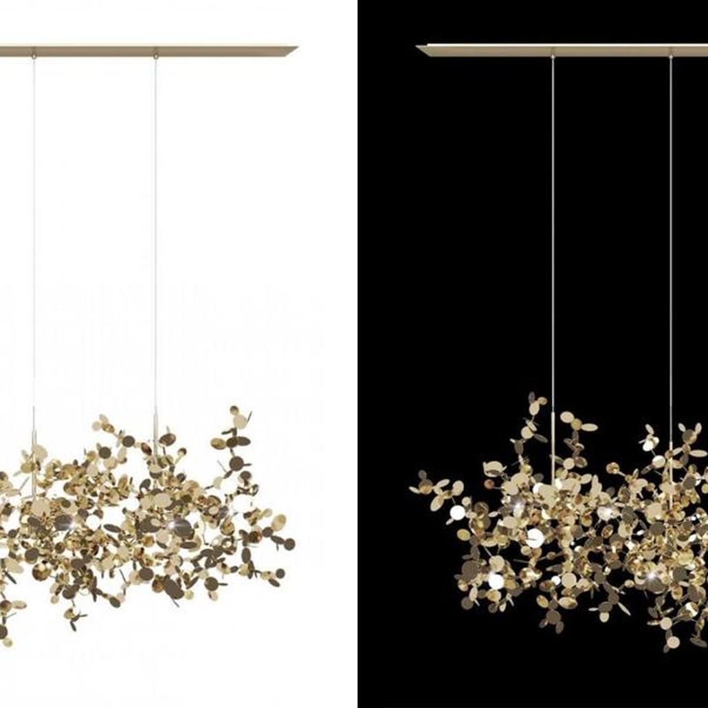 Люстра Terzani Argent Suspension Linear Gold длина 120 см