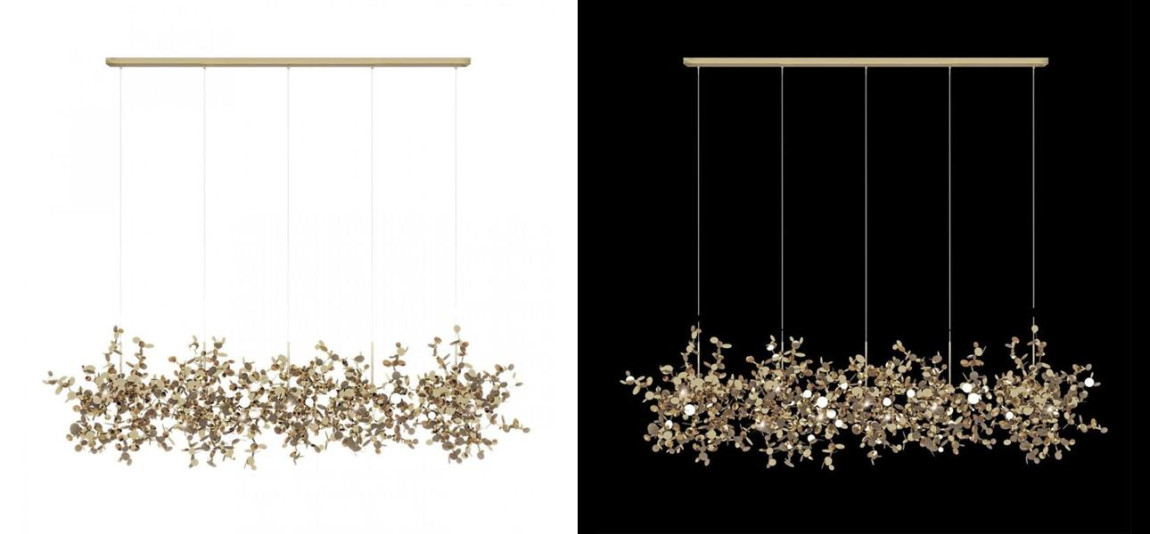 Люстра Terzani Argent Suspension Linear Gold длина 150 см