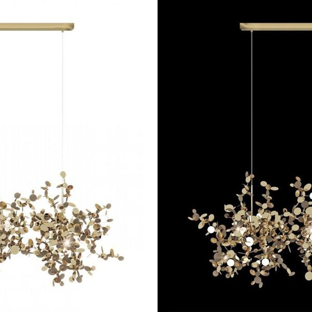Люстра Terzani Argent Suspension Linear Gold длина 85 см