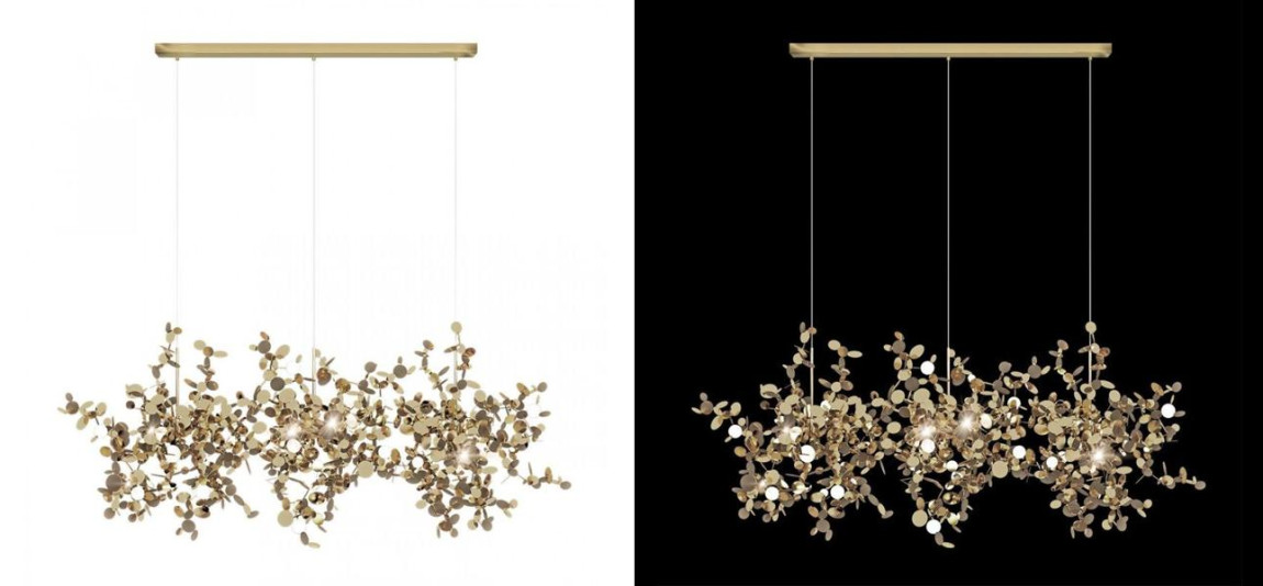 Люстра Terzani Argent Suspension Linear Gold длина 85 см
