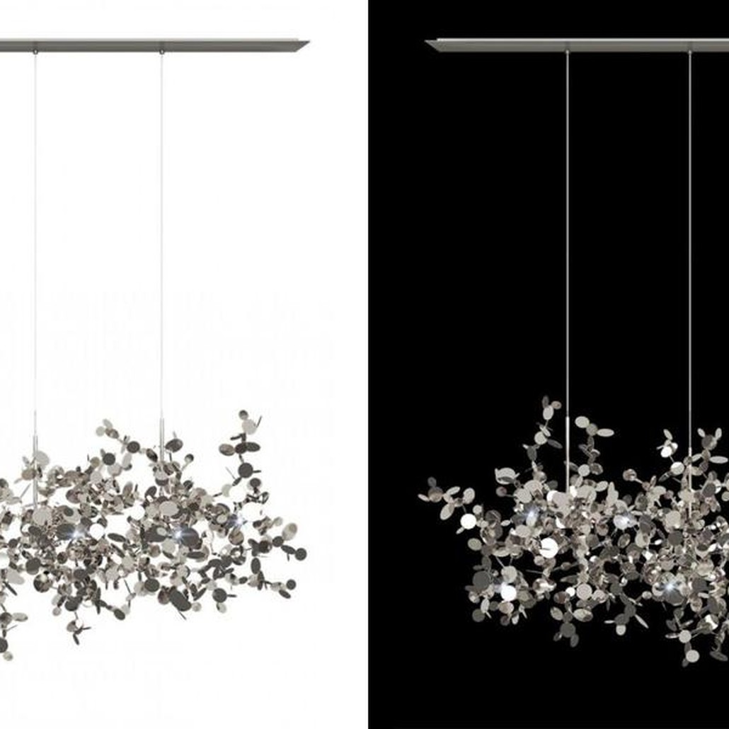 Люстра Terzani Argent Suspension Linear Silver  длина 120 см