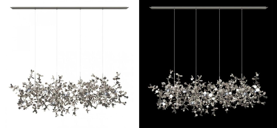 Люстра Terzani Argent Suspension Linear Silver длина 120 см