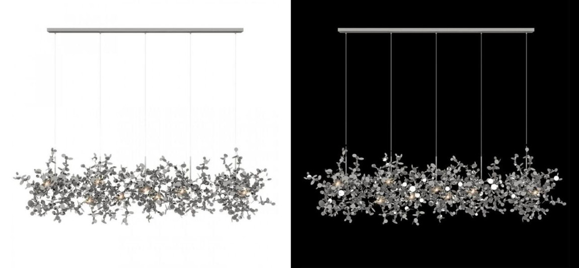 Люстра Terzani Argent Suspension Linear Silver длина 150 см