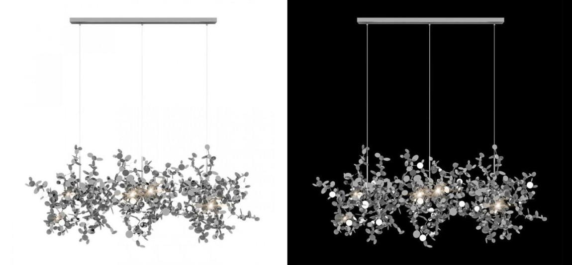 Люстра Terzani Argent Suspension Linear Silver длина 85 см