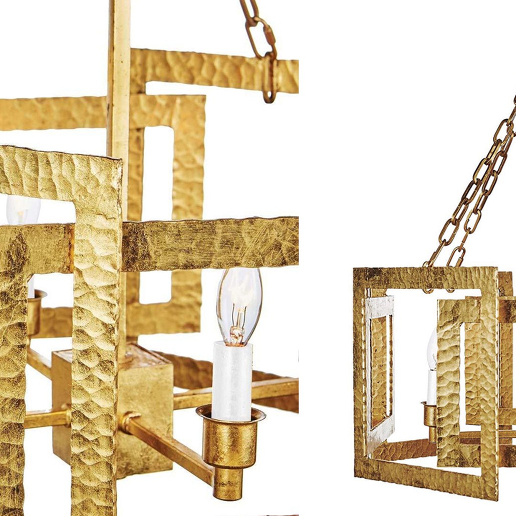 Люстра Textured Cage Pendant Lamp Gold Chandelier