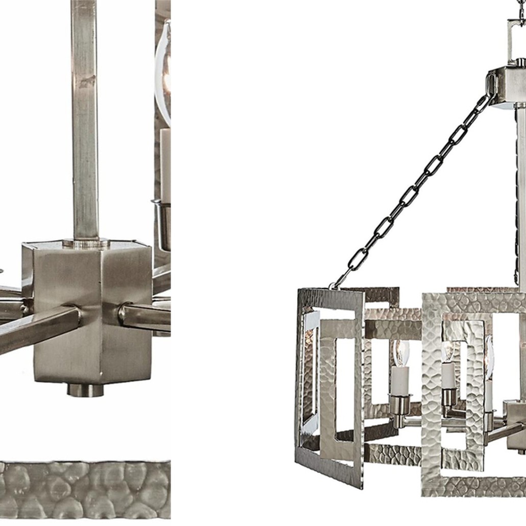 Люстра Textured Cage Pendant Lamp Silver Chandelier