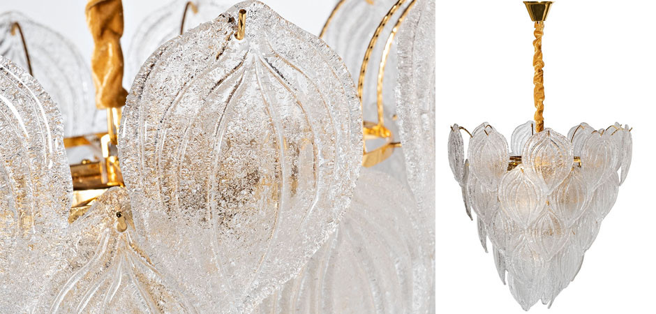 Люстра Textured Glass Chandelier Petal 10